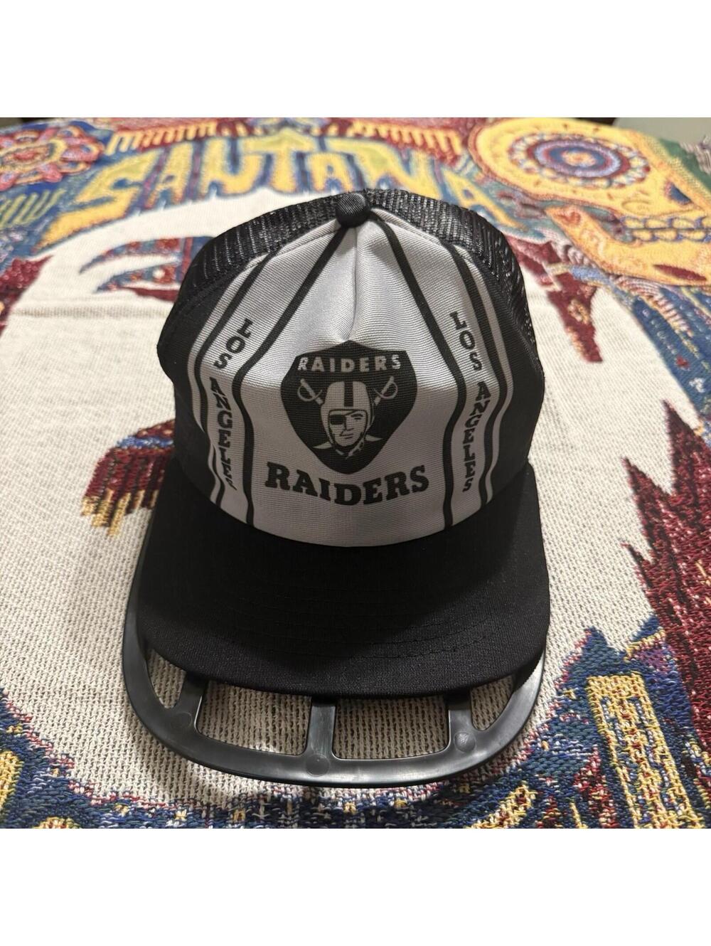 Vintage 80s/90s RARE New Era‎ USA Los Angeles Raiders Snap Back Mesh Cap OSFA